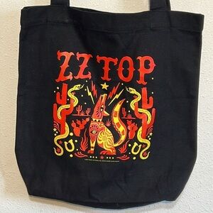 ZZ Top Black 2024 Tour Tote Bag Rock Band Music Concert